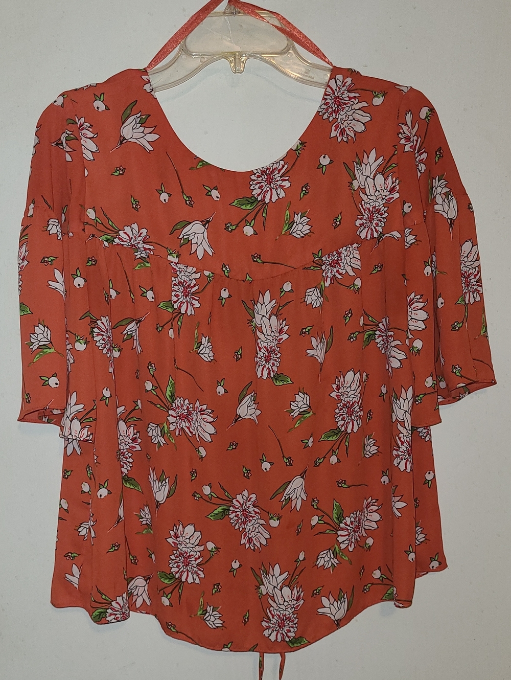 Ann Taylor Floral Scoop-Neck Tunic in Rust